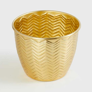 Jardinière en métal décorative pour plantes vertes, finition dorée, design martelé, jardinière de bureau en fer forgé faite à la main pour le salon - Product Image 2