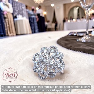 [เชอรี จิวเวลส์] แหวนเพชรทรงดอกไม้ธรรมชาติ 2.01 กะรัต ดีไซน์หรูหรา ทองคำขาว 18K แท้ โดดเด่นสะดุดตา เหมาะสำหรับงานปาร์ตี้ - Product Image 3