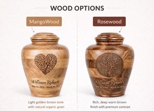 Handcrafted Eco-Friendly Wooden Cremation Urn for Pet with Tree Life Engraving <b>Memorial</b> <b>Box</b> - Product Image 2