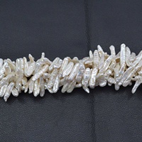 Perles de culture d'eau douce naturelles blanches de 16 mm, 18 mm, 20 mm, 22 mm, 24 mm, perles de pierre de Biwa baroques, perles en bâtonnets, chaînes de perles faites à la main, bijoux