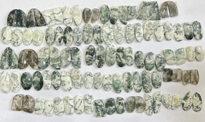 100% ต้นไม้ธรรมชาติคู่หินโมราขัดเงาแบบหลวมสำหรับทำเครื่องประดับออกแบบได้ตามต้องการ - Product Image 2