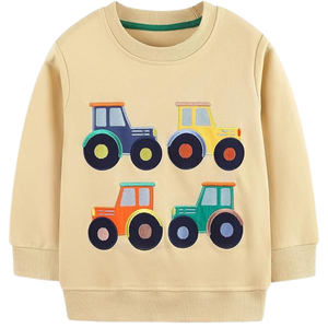 Sudadera de Algodón con Cuello Redondo y Manga Larga para Niño, Corte Regular, Transpirable, Informal, con Estampado de Dibujos Animados, Color Personalizado - Product Image 1