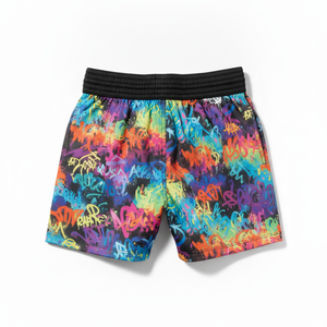 Shorts imprimés graffiti colorés unisexes, shorts de combat à séchage rapide, coupe régulière pour adultes - Product Image 6