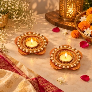 New arrival Brass <b>Tea</b> <b>Light</b> <b>Holder</b> Floral Gota Decorative <b>Tea</b> <b>Light</b> Base Set Home Wedding Christmas Table Decor House Warming - Product Image 3