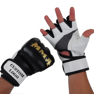 Professional Half-Finger <b>PVC</b> Leather MMA <b>Gloves</b> for Adults Men's Grappling Boxing-Eco-friendly Breathable Hook & Loop Closure - Product Image 4