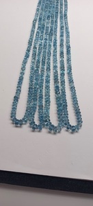Cuentas facetadas de aguamarina natural Santa María de 5 mm a 6,5 mm, cuentas facetadas para pulseras, brazaletes, collares y joyería. - Product Image 2