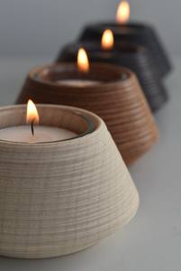 Modern Wooden <b>Candle</b> Stand <b>Set</b> Handmade Natural Wood Pillar <b>Candle</b> Holder Decorative Home Living Room Wedding Table Centerpiece - Product Image 3
