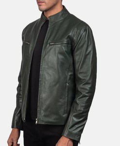 HOMIZON ENTERPRISES – Nouveauté : Blousons en cuir décontractés pour hommes, col montant, fermeture éclair, couleurs personnalisables – Prix abordable - Product Image 4