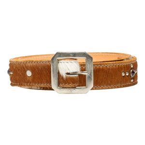 Ceinture décontractée en cuir de vachette avec boucle carrée argentée, couleur unie, design durable - Product Image 4