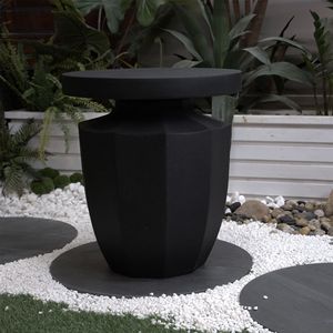 Moderno 20.3 resistente \ "H finto Terrazzo accento tavolo da giardino robusto Patio tavolino per uso interno esterno tavolo decorativo - Product Image 3