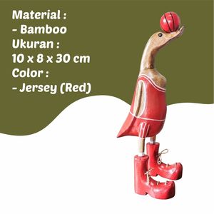 <b>BASKET</b> BALL PLAYER DUCK BAMBOO HANDICRAFT - Product Image 3