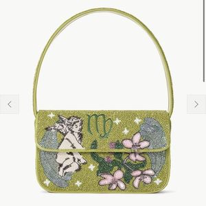Beaded Envelope <b>Bag</b> With Butterfly Embroidery Green Women's Handbag Elegant Fashion Trend Single Strap Flap Closure - Product Image 3