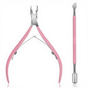 Professional Cuticle Trimmer with Cuticle Pusher Nail Cuticle Remover Nipper Silver Stainless Steel Sharp Blades Manicure Tools - Product Image 1