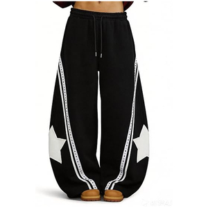 <b>Baggy</b> <b>Trousers</b> <b>Men</b> Women Loose Fit Lightweight Casual Breathable Eco-Friendly 100% Cotton Streetwear Sweatpants Wide Leg Joggers - Product Image 4