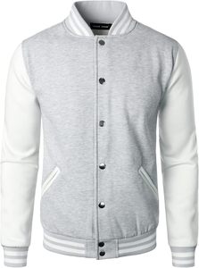 Veste universitaire haut de gamme avec logo d'équipe brodé, corps en laine, manches en cuir, vêtement d'extérieur décontracté et tendance - Product Image 2