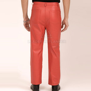 Pantalones de Cuero para Hombre con Diseño de Logotipo Personalizado a Precio Razonable, Corte Recto, Cintura Media, Ligeros, Casuales, de Color Sólido - Product Image 3