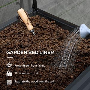 Jardinière surélevée en métal gris foncé avec pieds, couvercle et étagère inférieure pour légumes, pots de fleurs et jardinières - Product Image 6