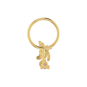 AJRETAIL Bijou de piercing en or 14 carats, design en cascade de fleurs avec diamant naturel de 0,06 ct, pince-nez - Product Image 5