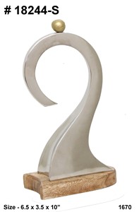 Escultura Metálica Abstracta Plateada Decorativa, Decoración para el Hogar, Estatua Navideña, Adorno de Mesa, BUEN DISEÑO GD-1973 Fundición - Product Image 2