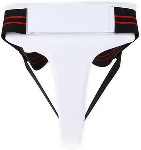 Protector Inguinal Profesional de Cuero Suede Blanco – Ajuste Elástico Premium para Deportes y Sparring - Product Image 6