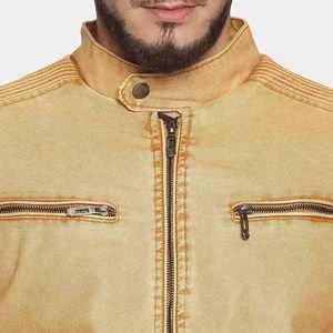 Chaqueta de Invierno de Cuero Genuino para Hombre, Diseño Personalizado, con Piel de Oveja, Impermeable, Transpirable, Resistente al Viento, Cuello Alto, Logotipo Frontal - Product Image 5