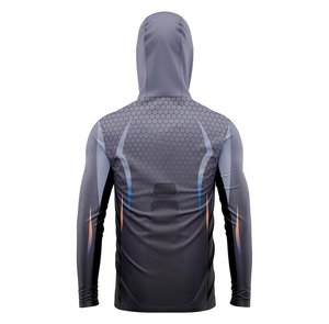 Chemise de pêche à capuche UPF 50, séchage rapide, respirante, polyester, manches longues, protection UV, vêtements de plein air - Product Image 3