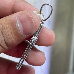 Pendentif Croix Personnalisé Plaqué Argent Sertie de Diamants Moissanite VVS, Breloque Religieuse, Cadeau Unisexe, Bijoux Hip Hop - Product Image 4