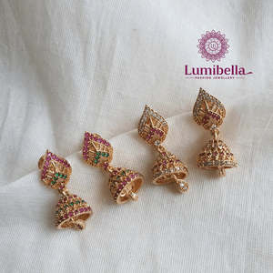 18K Gold Plated Pearl and Ruby Drop Earrings for Wedding and Party - Product Image 1