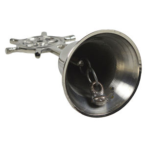 Cloche d'extérieur en laiton massif au design élégant, finition argentée brillante, modèle standard, cloche nautique ancre - Product Image 5