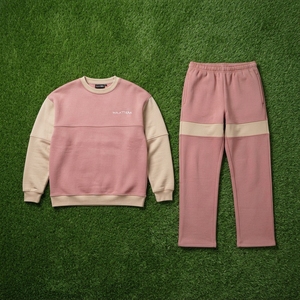 Conjunto de Sudadera y Pantalones con Bloques de Color para Hombre, Ropa Casual de Calle, Conjunto a Juego de Dos Tonos, Chándal con Logotipo Personalizado - Product Image 6