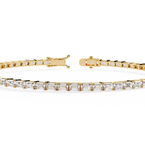 Aries Jewel Luxury Emerald Shape CVD HPHT Lab Grown Diamond 14k <b>Solid</b> <b>Gold</b> IGI Certified Bracelet Fine Jewelry Women - Product Image 1