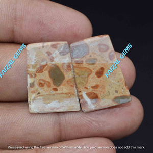 100% Naturales FAIJAN GEMS, Jaspe Asteroide, Par de Cabujones, Tamaños Personalizables para la Fabricación de Joyas y Collares, Gemas Sueltas - Product Image 3