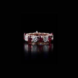 10K Solid Rose Gold Side <b>Iced</b> Lab Diamond CVD Eternity <b>Ring</b> IGI Certified Fine Wedding Band Jewelry For Women Lab Grown Diamond - Product Image 4