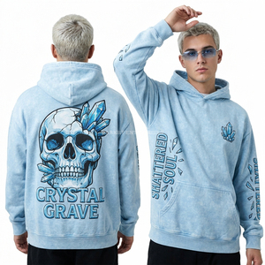 Sudadera con Capucha para Hombre, Color Marrón Oscuro, 500GSM, Diseño Gráfico de Calavera Vikinga, Forro Polar Grueso, Detalle en las Mangas con Relieve - Product Image 5