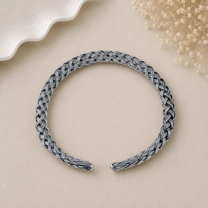 Vintage Braided <b>Choker</b> Necklace 925 <b>Silver</b> Gold Plated Unisex Everyday Wear - Product Image 4
