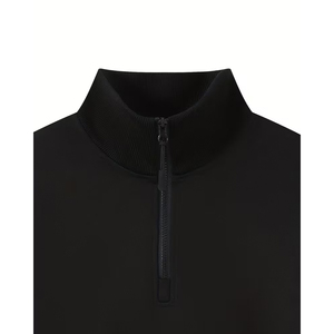 Men's Half Zip Pullover Sweatshirt Oversized <b>Mock</b> <b>Neck</b> Plain Cotton Custom Logo Streetwear <b>Top</b> - Product Image 3