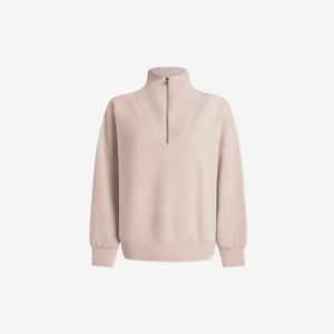 Sudadera con capucha de poliéster/algodón personalizada con media cremallera, de manga larga, oversize, para mujer, con cremallera de cuarto, para invierno - Product Image 6