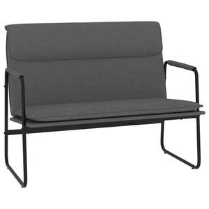 Sofá Rectangular Moderno de Dos Plazas en Tela Gris Oscuro para Sala de Estar - Product Image 2