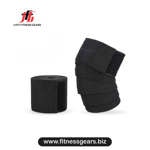 Genouillère de soutien rouge rayée réglable respirante avec fermeture auto-agrippante unisexe pour la protection et l'entraînement musculaire - Product Image 6