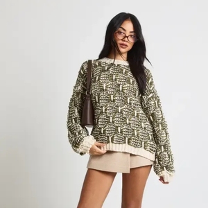 เสื้อสเวตเตอร์ถักคอสูง แขนยาว สีพื้น สไตล์ยุโรปและอเมริกา รับผลิตตามสั่ง ขายส่ง เสื้อผ้าลำลองสำหรับผู้หญิง - Product Image 4