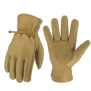 Protection des mains de sécurité imperméable fabriquée en usine directe 100 pour cent gants de travail en cuir meilleure qualité prix raisonnables