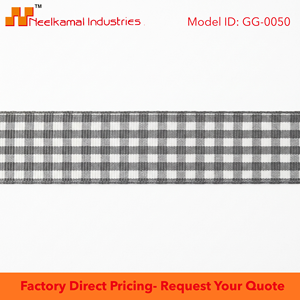 Ruban gros-grain à carreaux gris et blanc de 15 mm de Neelkamal Industries, vente en gros pour emballages cadeaux élégants, nœuds pour cheveux, fournitures de bricolage - Product Image 6