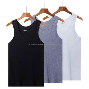 In Stock <b>Men's</b> Blank 3D Fitness Tank Top 3 Pcs Pack White Singlet Cotton <b>Gym</b> <b>Vests</b> Breathable Eco-Friendly - Product Image 1