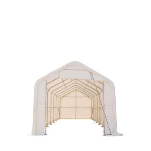 15FT X 35FT Single RV/Motorhome Storage Shelter 17 oz <b>PVC</b> Fabric Cover Front <b>Roll</b> Door Enclosed Rear Wall 3 Layer Galvanized St" - Product Image 2