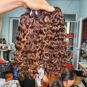 Cheveux bouclés eurasadiens 100 % naturels non traités, cheveux Remy vietnamiens, trame simple, tissage de cheveux 100 % humains, toutes les couleurs disponibles - Product Image 1