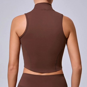 Casual Wear Private Label Manufacturer Women Sleeveless <b>Zipper</b> Fashion <b>Top</b> Modern Casual Wear <b>Zipper</b> Shirts - Product Image 2