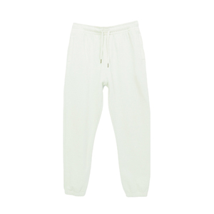 <b>Men's</b> <b>White</b> Cotton Sweatpants Elastic Waist Drawstring Casual Joggers Midweight Plain Dyed Autumn Wear - Product Image 2