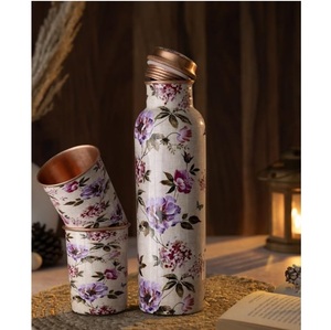 Enamel Printed Copper <b>Bottle</b> Pure & Handmade Copper <b>Water</b> <b>Bottles</b> Manufacturer Travelling <b>Water</b> Storage <b>Bottles</b> with Lid - Product Image 5