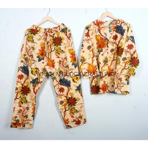 Conjunto de Pijama de Manga Larga con Cuello en V 100% Algodón para Mujer, Suave, Transpirable y Lavable a Máquina - Product Image 6