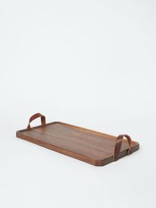 Plateau de service rectangulaire en bois, très vendu, avec coins arrondis et poignées, durable, pour la cuisine et la salle à manger - Product Image 2